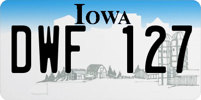 IA license plate DWF127