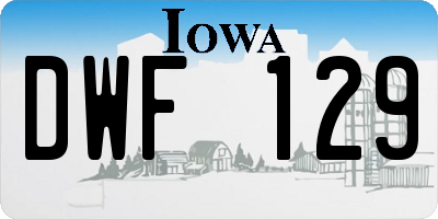 IA license plate DWF129