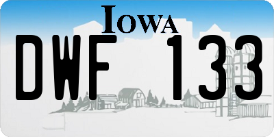 IA license plate DWF133