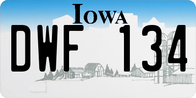 IA license plate DWF134