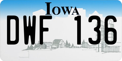 IA license plate DWF136
