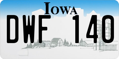 IA license plate DWF140
