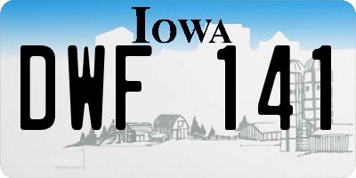 IA license plate DWF141