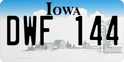 IA license plate DWF144