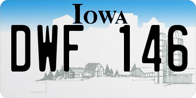 IA license plate DWF146