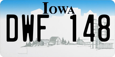 IA license plate DWF148