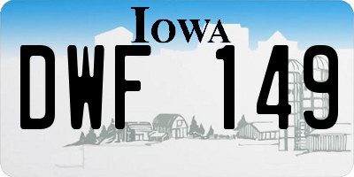 IA license plate DWF149