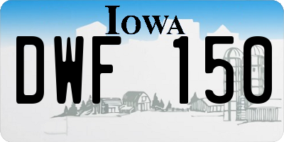 IA license plate DWF150