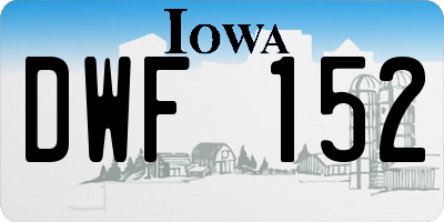 IA license plate DWF152