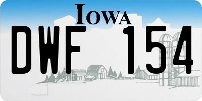 IA license plate DWF154