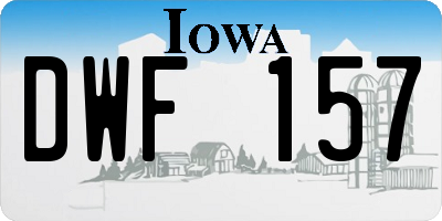 IA license plate DWF157