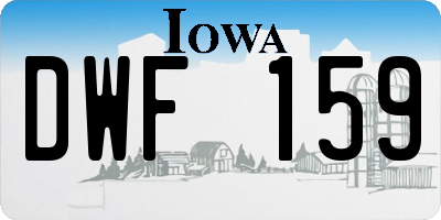 IA license plate DWF159
