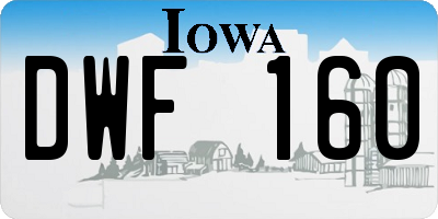 IA license plate DWF160
