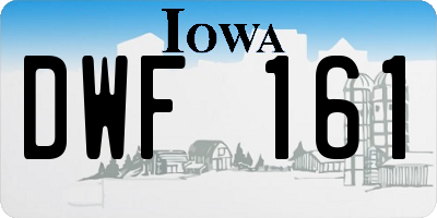 IA license plate DWF161