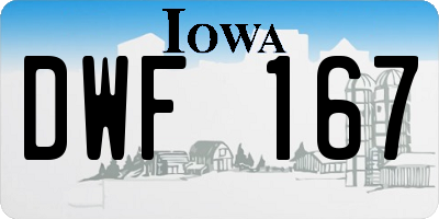 IA license plate DWF167