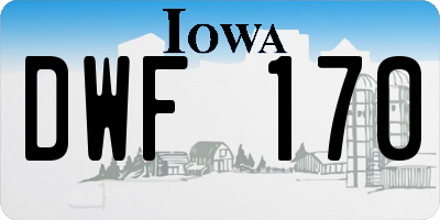 IA license plate DWF170