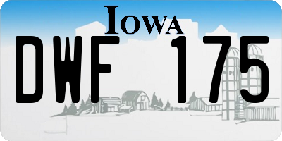 IA license plate DWF175