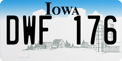 IA license plate DWF176