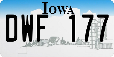 IA license plate DWF177