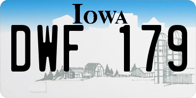 IA license plate DWF179