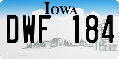 IA license plate DWF184