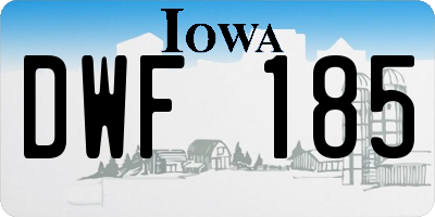 IA license plate DWF185