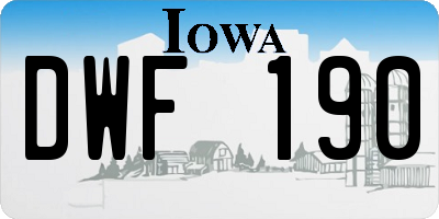 IA license plate DWF190