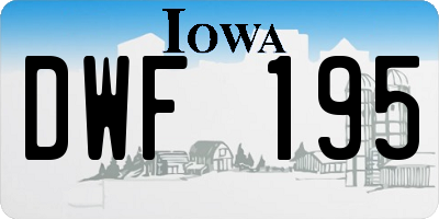 IA license plate DWF195