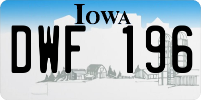 IA license plate DWF196