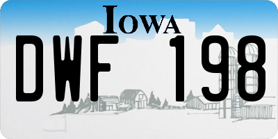 IA license plate DWF198