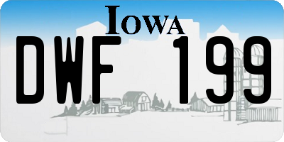 IA license plate DWF199
