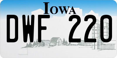 IA license plate DWF220