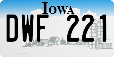 IA license plate DWF221