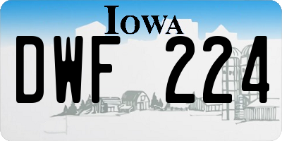 IA license plate DWF224