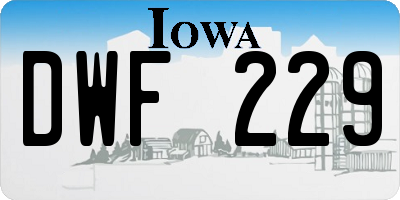 IA license plate DWF229