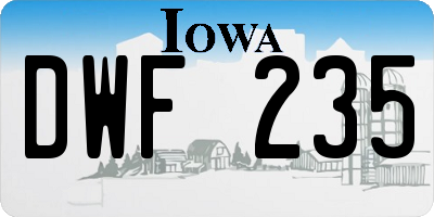 IA license plate DWF235