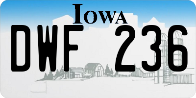 IA license plate DWF236