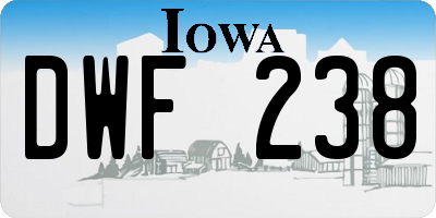 IA license plate DWF238