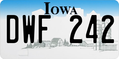 IA license plate DWF242