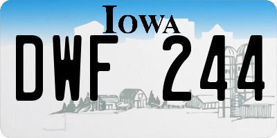 IA license plate DWF244