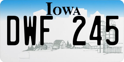 IA license plate DWF245