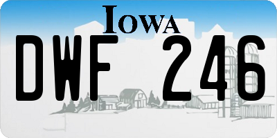 IA license plate DWF246