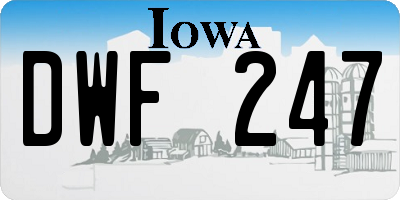 IA license plate DWF247