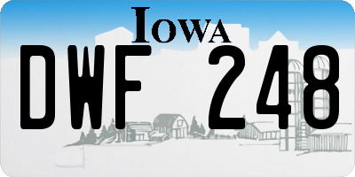 IA license plate DWF248