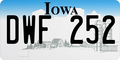 IA license plate DWF252