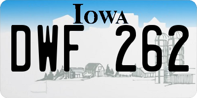 IA license plate DWF262