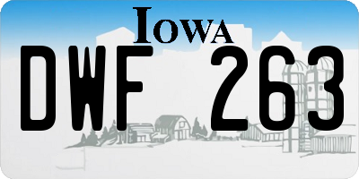 IA license plate DWF263