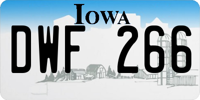 IA license plate DWF266