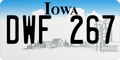 IA license plate DWF267