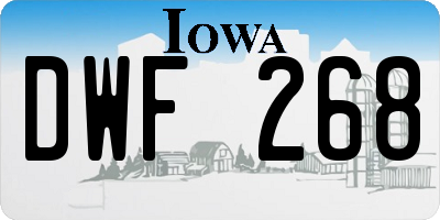 IA license plate DWF268